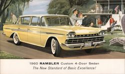 1960 Rambler Custom 4-Door Sedan Cars Postcard Postcard Postcard