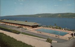 Glen Motor Court Overlooking Seneca Lake Postcard