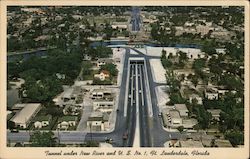 Tunnel Under New River and U.S. No. 1 Fort Lauderdale, FL Postcard Postcard Postcard