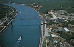 Aerial View of Sagamore Bridge & C.C. Canal Postcard