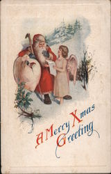 A Merry Christmas Greeting Santa Claus Postcard Postcard Postcard