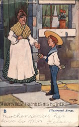 "A Boy's Bestfried is His Mother" Postcard