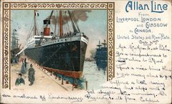 Allan Line from Liverpool, London and Glasgow to Canada Postcard