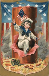 "Hats off, All Along the Line, When Freedoms's Flag Goes By!" Postcard