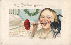 Hearty Christmas Wishes Children Postcard Postcard Postcard