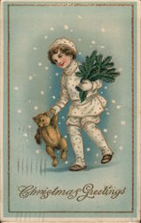 Christmas Greetings Children Postcard Postcard Postcard