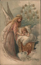 A Merry Christmas Angels Postcard Postcard Postcard