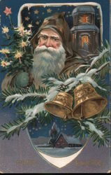 Santa in Brown Robe Santa Claus Postcard Postcard Postcard