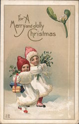 For A Merry and Jolly Christmas Children Postcard Postcard Postcard