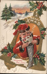 A Merry Christmas - Sister's Delight Santa Claus Postcard Postcard Postcard