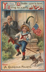 Yankee Doodle Came to Town Riding on a Pony Postcard