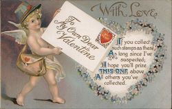 With Love to my Own Dear Valentine Cupid Postcard Postcard Postcard