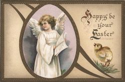 Happy Be Your Easter - An Angel Holding a Song Book Postcard