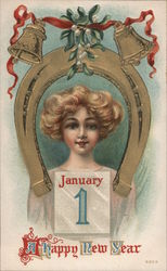 January 1 - A Happy New Year Postcard