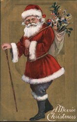 A Merrie Christmas Santa Claus Postcard Postcard Postcard