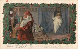 Christmas Greetings Santa Claus Postcard Postcard Postcard