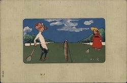 Children playing tennis Postcard