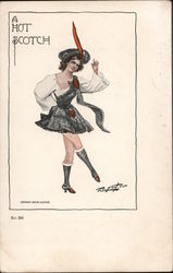 A Hot Scotch - A Woman Dancing in Scottish Attire Postcard Postcard Postcard