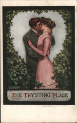 The Trysitting Place - A Man and a Woman Kissing Postcard