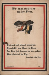 Franz Huld German-American Postcard - Greetings from afar with poem Postcard