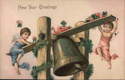 New Year Greetings Angels & Cherubs Postcard Postcard Postcard