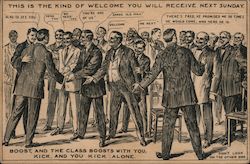 A Large Group of Men Shaking Hands and Greeting Each Other Postcard