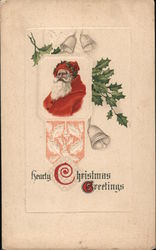 Hearty Christmas Greeting Santa Claus Postcard Postcard Postcard