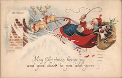 May Christmas bring joy and good cheer to you and yours Santa Claus Postcard Postcard Postcard