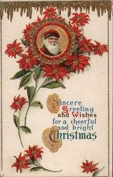 Sincere greeting and wishes for a cheerful and bright Christmas Postcard