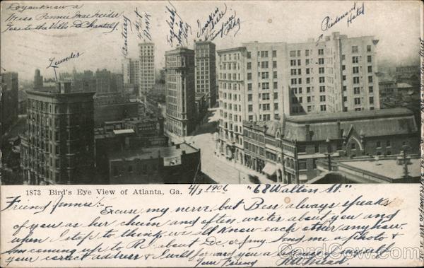 Bird's Eye View of Atlanta, Ga Georgia Postcard