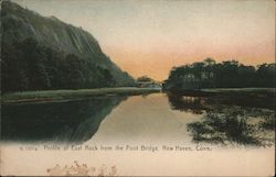 Profile of East Rock from the Foot Bridge New Haven, CT Postcard Postcard Postcard