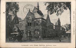 Library and Post Office Danbury, CT Postcard Postcard Postcard