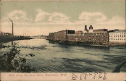 Mills Along Merrimac River Manchester, NH Postcard Postcard Postcard