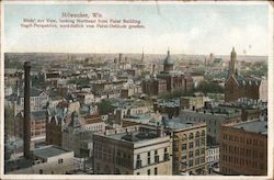 Birds' Eye View, Looking Northeast From Pabst Building Milwaukee, WI Postcard Postcard Postcard