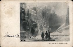 Winter Fire Scene in New York New York City, NY Postcard Postcard Postcard