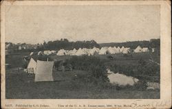 View of the G.A.R. Encampment, 1906 Winn, ME Postcard Postcard Postcard