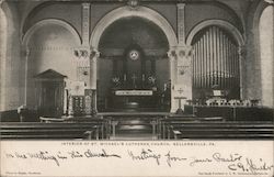 Interior of St. Michael's Lutheran Church Sellersville, PA Postcard Postcard Postcard