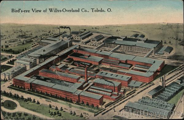 Birds Eye View Of Willys Overland Company Toledo Oh Postcard