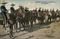 Spanish Cavaliers in La Fiesta De Los Angeles California Postcard Postcard Postcard