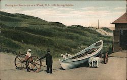 Getting out Boat to go to a Wreck, U.S. Life Saving Service Postcard