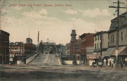 Bridge Street and Viaduct Square Shelton, CT Postcard Postcard Postcard