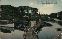 Rustic Bridge, Colden Spur Park, Golden Spur Postcard