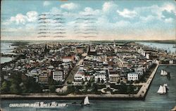 Bird's Eye View of Charleston Postcard