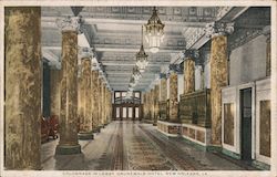 Colonnade in Lobby, Grunewald Hotel Postcard