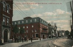 North Main Stret and Hotel Harrison Carbondale, PA Postcard Postcard Postcard