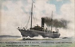 Reid, Newfoundland Co's S.S. Bruce, Connecting Link Between Newfoundland and Canada Misc. Canada Postcard Postcard Postcard