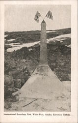 International Boundary Post, Elevation 3000 ft. White Pass, BC Canada British Columbia Postcard Postcard Postcard