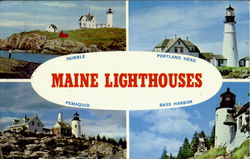 Maine Lighthouses Postcard