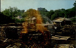 Making Charcoal At Jack Daniel's Postcard