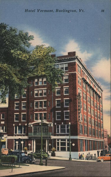 Hotel Vermont Burlington, VT Postcard